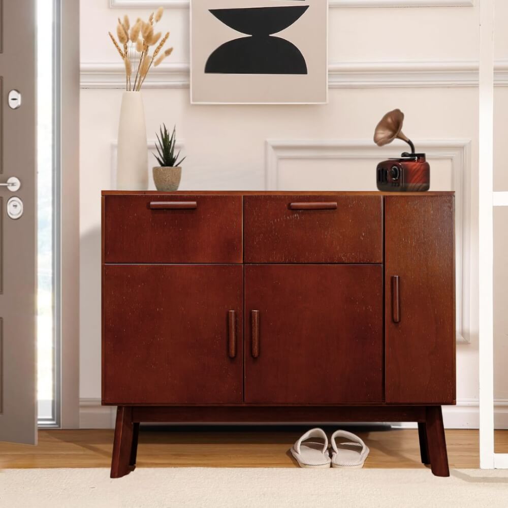 ตู้เตี้ยอเนกประสงค์ EVERGREEN FURNITURE 98 ซม. G-97403-F สีเชอรี่