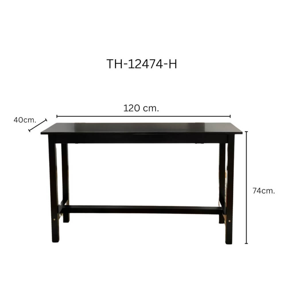 โต๊ะบาร์ไม้ยางพารา Evergreen Furniture TH 120x40x74ซม. สีดำ