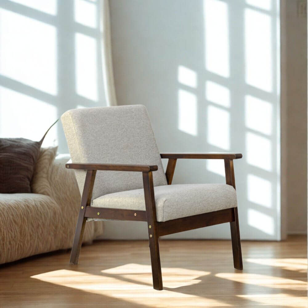 โซฟาไม้ยางพารา 1 ที่นั่ง EVERGREEN FURNITURE S-C-01 74*55*62 สีวอลนัท_1