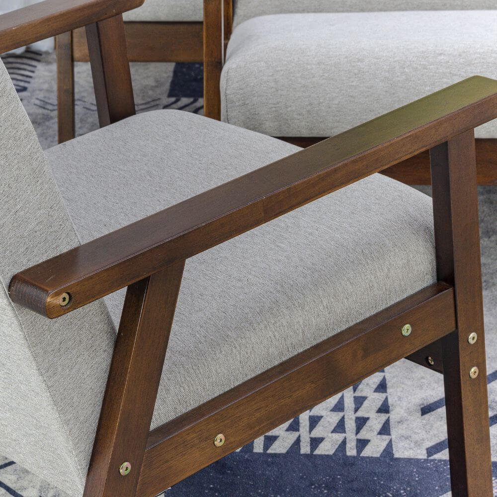 โซฟาไม้ยางพารา 2 ที่นั่ง EVERGREEN FURNITURE S-C-02 100*62*72 ไม้สีน้ำตาลเข้ม เบาะผ้า