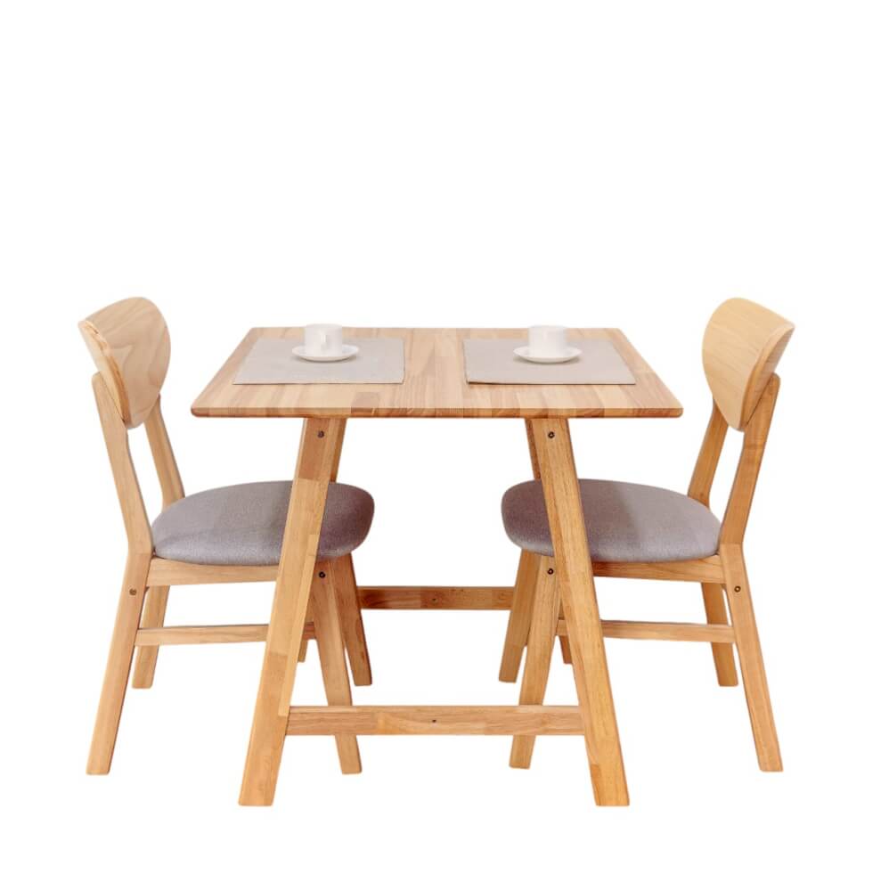 โต๊ะทานอาหารไม้ยางพารา Evergreen Furniture MDT 80x80x74  สีน้ำตาลธรรมชาติ 