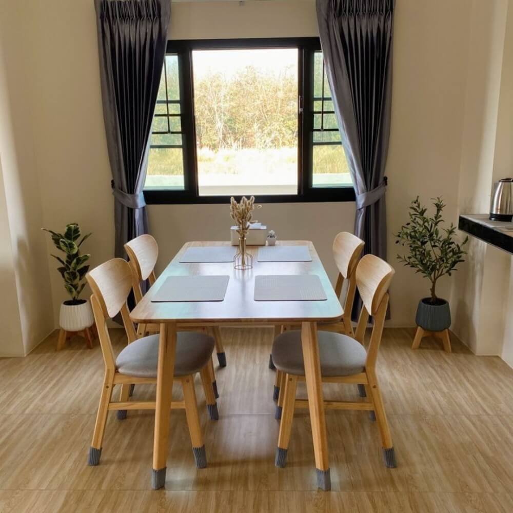 เก้าอี้ทานข้าวไม้ยางพารา  EVERGREEN FURNITURE CB  43X53X85 ซม.สีไม้ธรรมชาติ 2ตัว/กล่อง