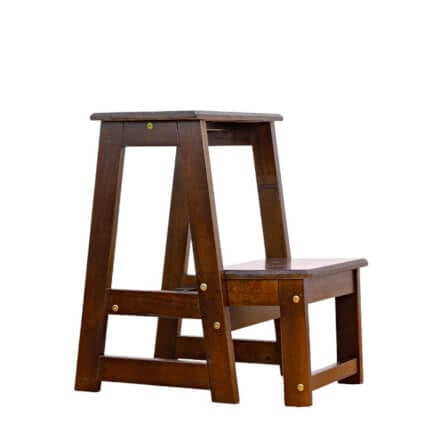 บันไดไม้ยางพารา 2 ขั้น Evergreen Furniture SLST-55  40x43x55ซม. สีน้ำตาลเข้ม_0