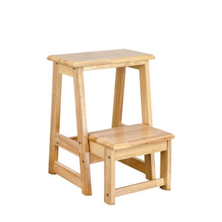 บันไดไม้ยางพารา 2 ขั้น Evergreen Furniture SLST-55  40x43x55ซม. สีไม้ธรรมชาติ