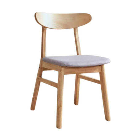 เก้าอี้ทานข้าวไม้ยางพารา  Evergreen Furniture IK+  42x52x85 ซม.สีไม้ธรรมชาติ_0