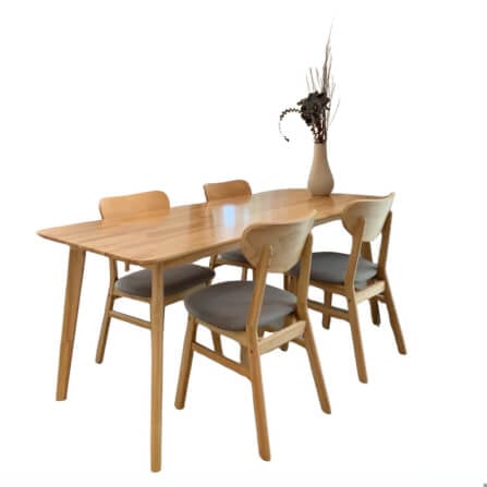 ชุดโต๊ะอาหาร 4 ที่นั่ง EVERGREEN FURNITURE สีไม้ธรรมชาติ_0