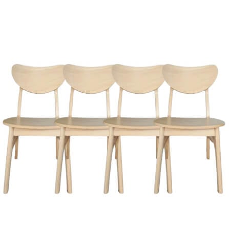 เก้าอี้ทานข้าวไม้ยางพารา  EVERGREEN FURNITURE CB เบาะไม้ 43X53X85 ซม.สีไม้ธรรมชาติ 4ตัว/กล่อง_0
