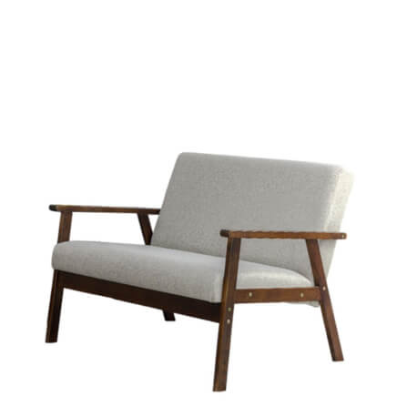 โซฟาไม้ยางพารา 2 ที่นั่ง EVERGREEN FURNITURE S-C-02 100*62*72 ไม้สีน้ำตาลเข้ม เบาะผ้า_0