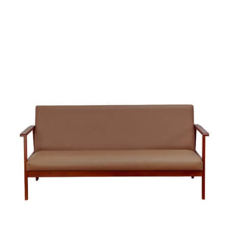 โซฟาไม้ยางพารา 3 ที่นั่ง EVERGREEN FURNITURE S-C-03 150*62*72 ไม้สีน้ำตาล เบาะหนังสีน้ำตาล_0