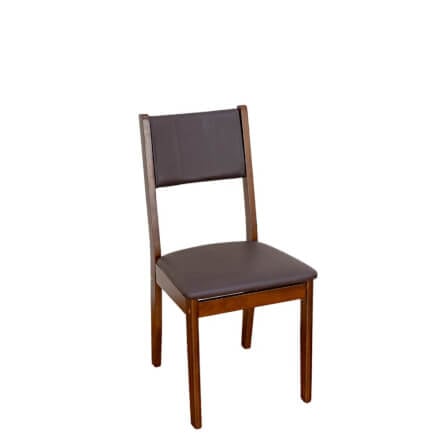 เก้าอี้ทานข้าวไม้ยางพารา EVERGREEN FURNITURE CC1 46X42X89 CM ไม้สีน้ำตาลเข้ม เบาะหนังสีกรม_0