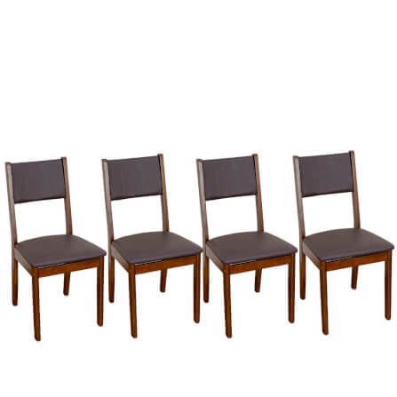 เก้าอี้ทานข้าวไม้ยางพารา EVERGREEN FURNITURE CC1 46X42X89 CM ไม้สีน้ำตาลเข้ม 4 ตัว / กล่อง_0