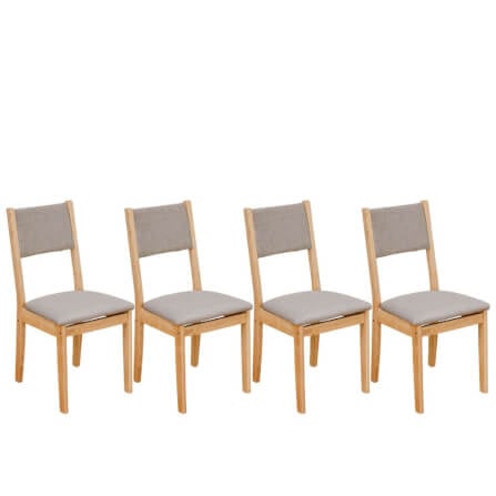 เก้าอี้ทานข้าวไม้ยางพารา EVERGREEN FURNITURE CC1 46X42X89 CM ไม้สีธรรมชาติ เบาะผ้าสีเทา 4 ตัว / กล่อง_0