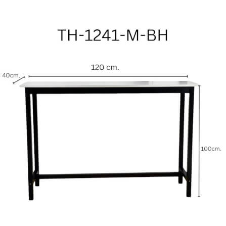 โต๊ะบาร์ไม้ยางพารา Evergreen Furniture TH 120x40x100ซม. สีขาว-สีดำ_1