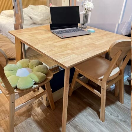 ชุดโต๊ะอาหาร 2 ที่นั่ง EVERGREEN FURNITURE สีไม้ธรรมชาติ_1