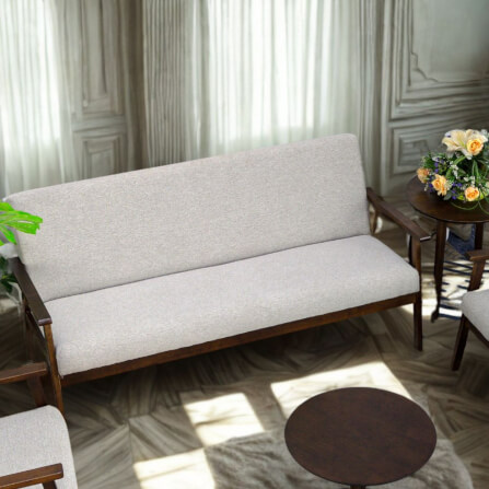 โซฟาไม้ยางพารา 3 ที่นั่ง EVERGREEN FURNITURE S-C-03 150*62*72 ไม้สีน้ำตาลเข้ม เบาะผ้าสีเทา_1