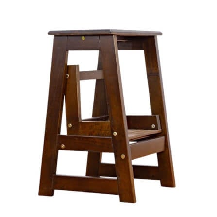 บันไดไม้ยางพารา 2 ขั้น Evergreen Furniture SLST-55  40x43x55ซม. สีน้ำตาลเข้ม_2