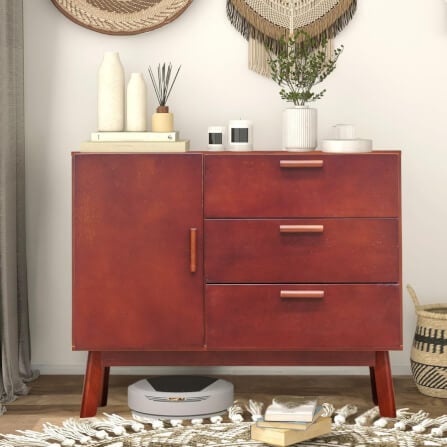 ตู้เตี้ยอเนกประสงค์ EVERGREEN FURNITURE 98 ซม. G-97401-F สีเชอรี่_4