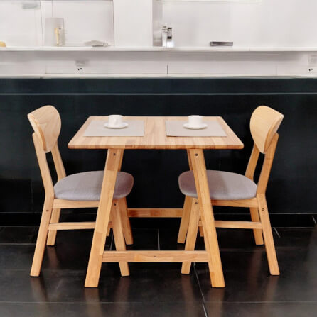 โต๊ะทานอาหารไม้ยางพารา Evergreen Furniture MDT 80x80x74  สีน้ำตาลธรรมชาติ _3