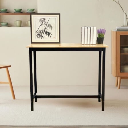 โต๊ะบาร์ไม้ยางพารา Evergreen Furniture TH 120x40x100ซม. สีไม้ธรรมชาติ-สีดำ_3