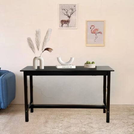 โต๊ะบาร์ไม้ยางพารา Evergreen Furniture TH 120x40x74ซม. สีดำ_3
