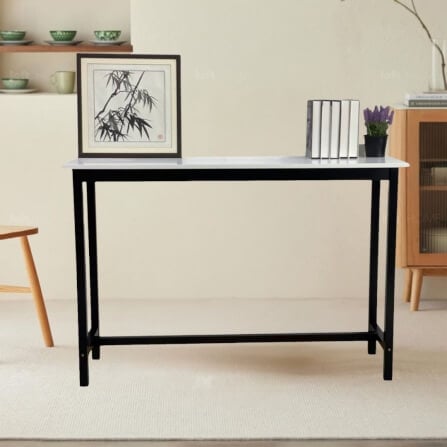 โต๊ะบาร์ไม้ยางพารา Evergreen Furniture TH 120x40x100ซม. สีขาว-สีดำ_3