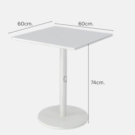 โต๊ะกลม Evergreen Furniture CT 60x60x74ซม.  สีขาว_4