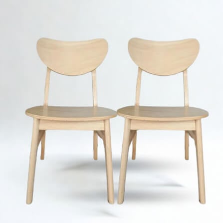 เก้าอี้ทานข้าวไม้ยางพารา  EVERGREEN FURNITURE CB เบาะไม้ 43X53X85 ซม.สีไม้ธรรมชาติ 2ตัว/กล่อง_5