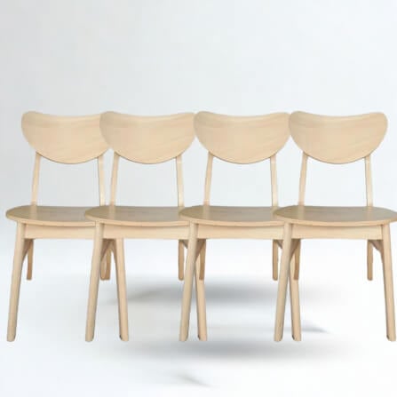 เก้าอี้ทานข้าวไม้ยางพารา  EVERGREEN FURNITURE CB เบาะไม้ 43X53X85 ซม.สีไม้ธรรมชาติ 4ตัว/กล่อง_4