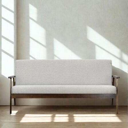 โซฟาไม้ยางพารา 3 ที่นั่ง EVERGREEN FURNITURE S-C-03 150*62*72 ไม้สีน้ำตาลเข้ม เบาะผ้าสีเทา_4