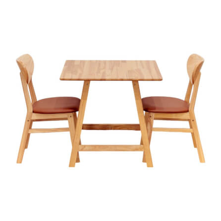 โต๊ะทานอาหารไม้ยางพารา Evergreen Furniture MDT-8080-F+ 80x80x74ซม. สีน้ำตาลธรรมชาติ_3