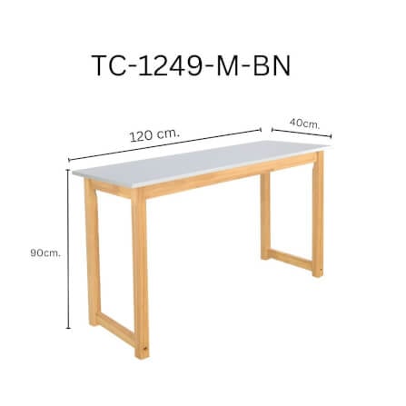 โต๊ะบาร์ไม้ยางพารา Evergreen Furniture TC 120x40x90ซม. สีขาว-สีไม้ธรรมชาติ_1