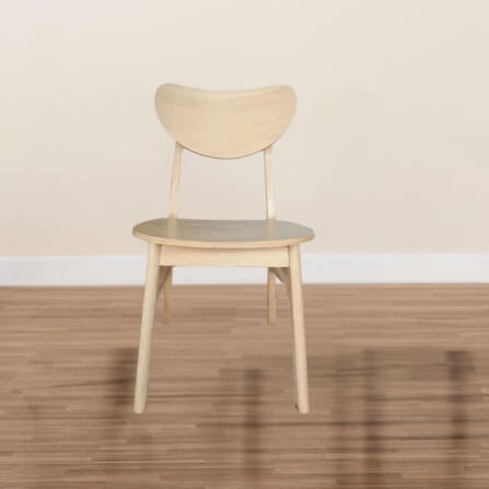 เก้าอี้ทานข้าวไม้ยางพารา  EVERGREEN FURNITURE CB เบาะไม้ 43X53X85 ซม.สีไม้ธรรมชาติ_2