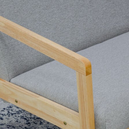 โซฟาไม้ยางพารา 2 ที่นั่ง EVERGREEN FURNITURE S-M-02 100*62*72 ไม้สีธรรมชาติ เบาะผ้า_1