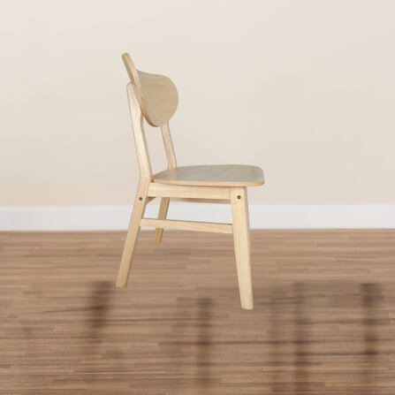 เก้าอี้ทานข้าวไม้ยางพารา  EVERGREEN FURNITURE CB เบาะไม้ 43X53X85 ซม.สีไม้ธรรมชาติ_3