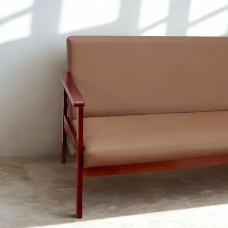 โซฟาไม้ยางพารา 3 ที่นั่ง EVERGREEN FURNITURE S-C-03 150*62*72 ไม้สีน้ำตาล เบาะหนังสีน้ำตาล_2