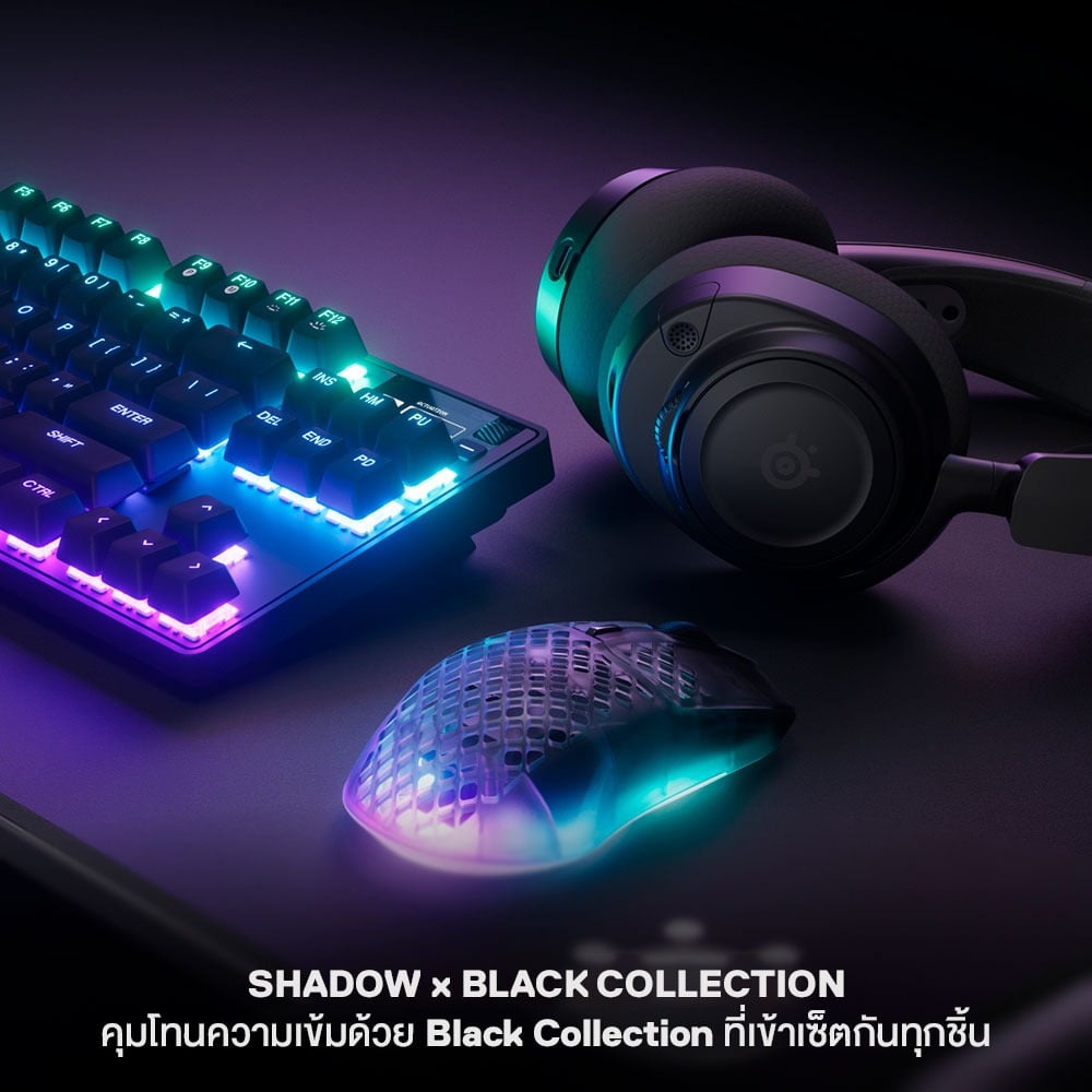 เม้าส์เกมมิ่งไร้สาย STEELSERIES AEROX 3 WIRELESS GEN 2 - SHADOW