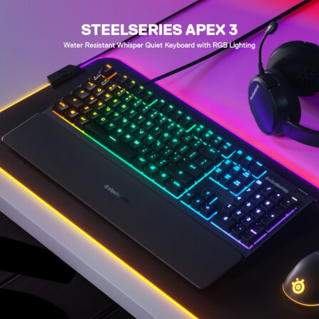 คีย์บอร์ดเกมมิ่ง STEELSERIES APEX 3 ไฟ RGB_1