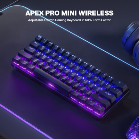 คีย์บอร์ดเกมมิ่งไร้สาย STEELSERIES APEX PRO MINI WIRELESS HYPERMAGNETIC GAMING KEYBOARD_1