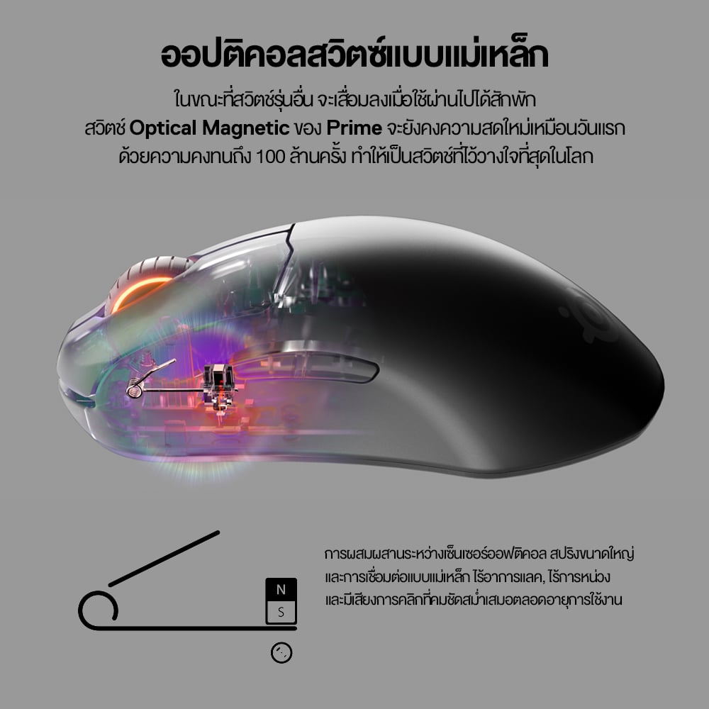 เมาส์เกมมิ่ง SteelSeries Prime+ สีดำ_2