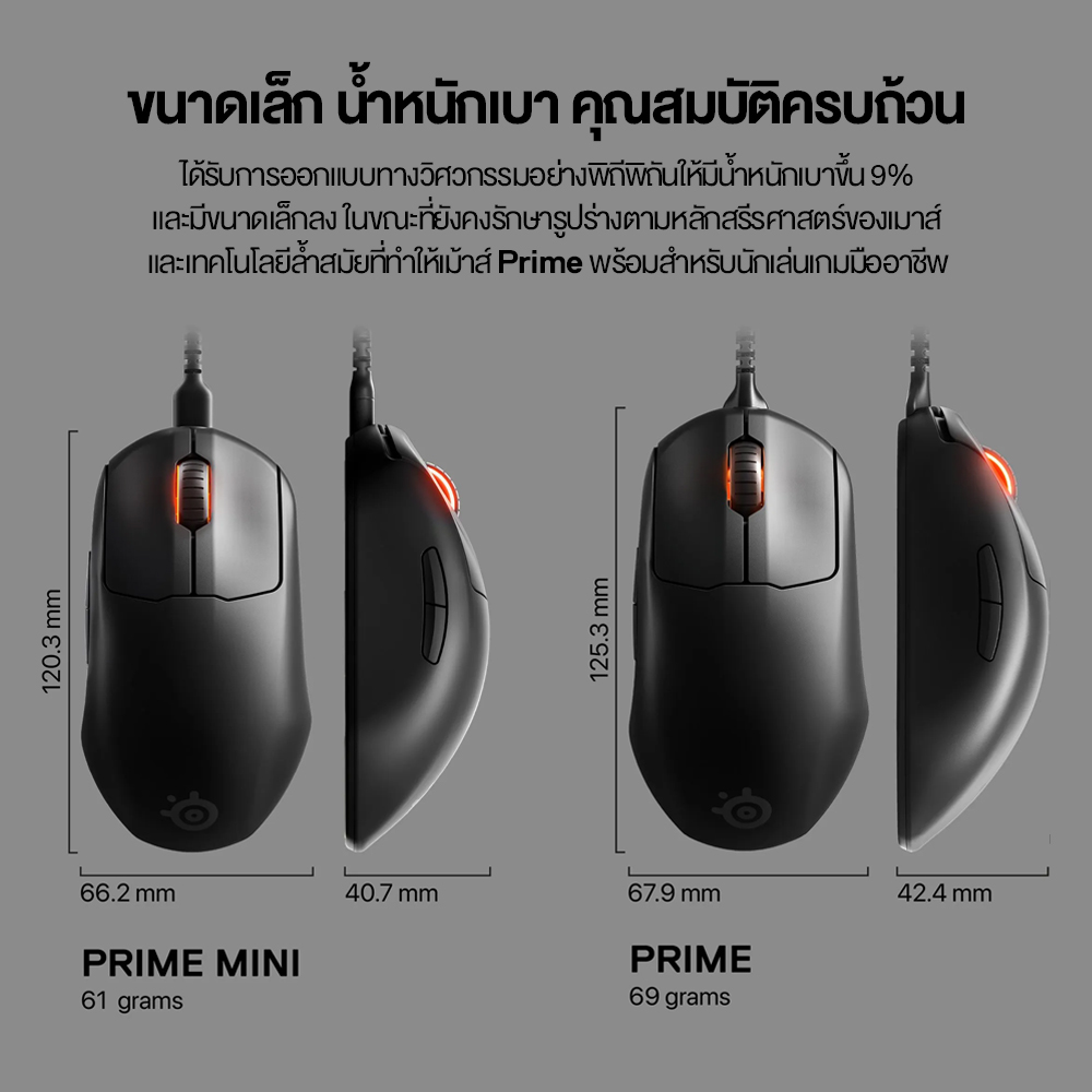 เมาส์เกมมิ่ง SteelSeries Prime+ สีดำ_7