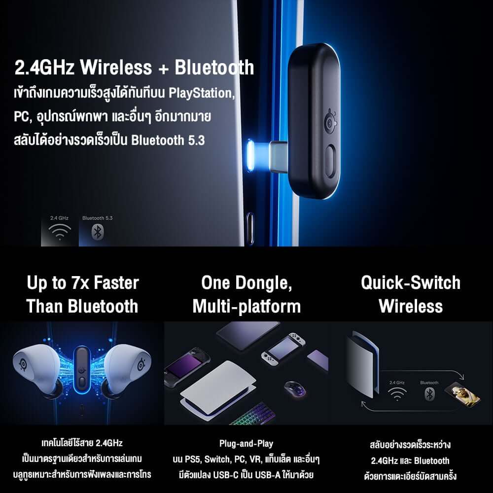 หูฟังไร้สาย SteelSeries Arctis GameBuds สีดำ_2