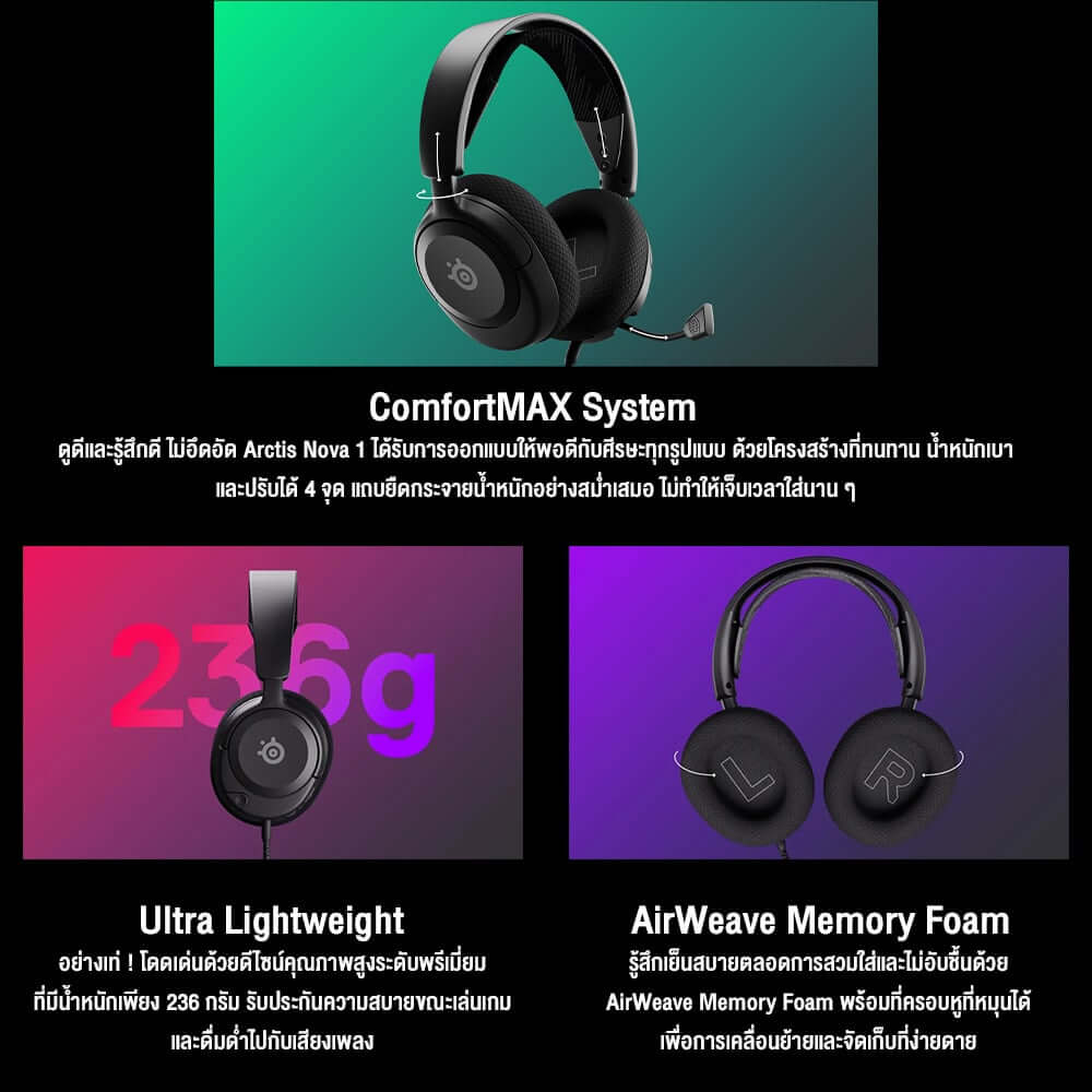 หูฟังเกมมิ่ง Steelseries Arctis Nova 1X for XBOX สีดำ_4