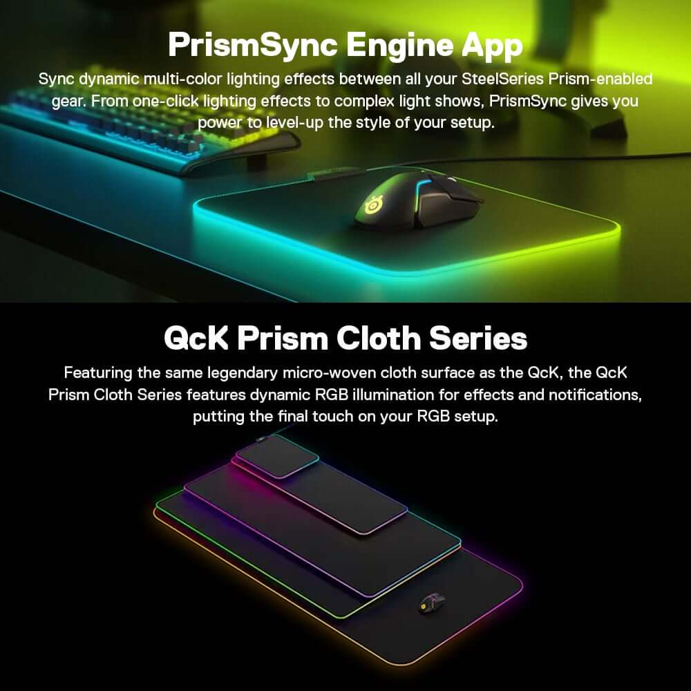 แผ่นรองเมาส์ SteelSeries QcK Prism Cloth ไซซ์ M