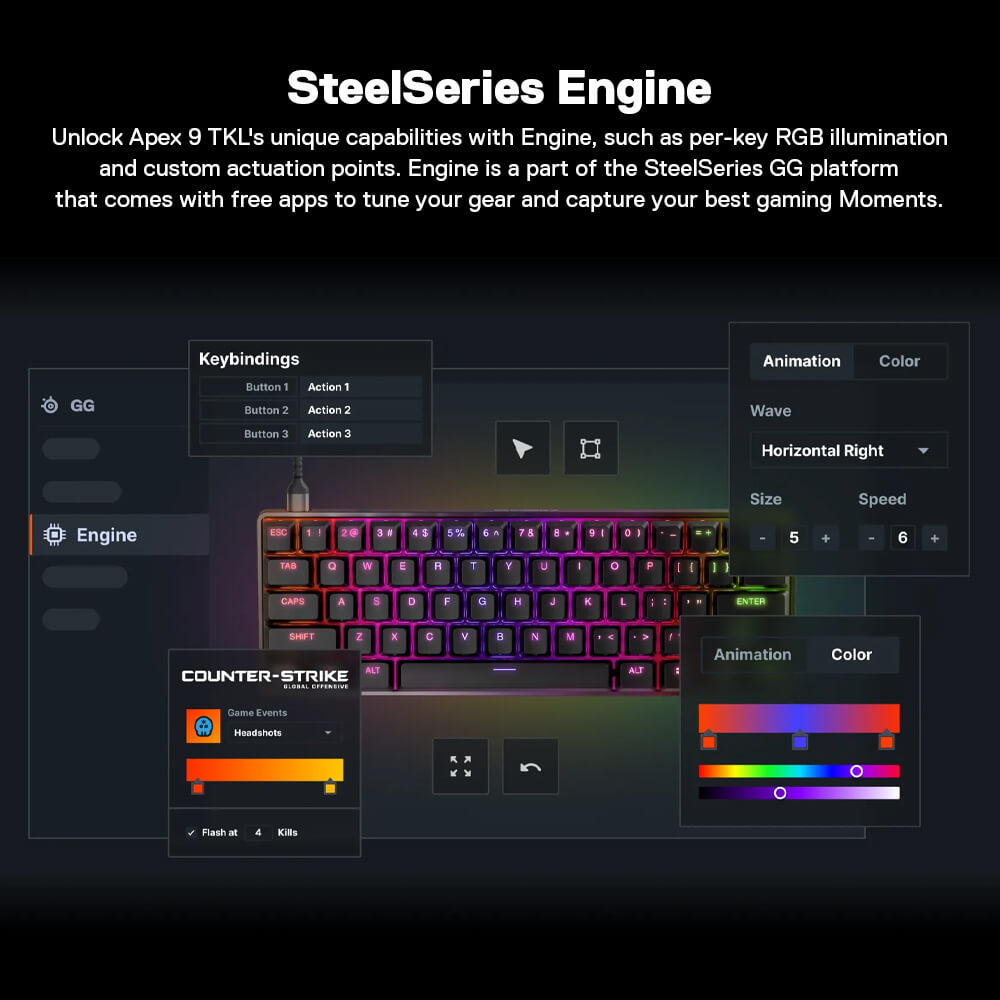 คีย์บอร์ดเกมมิ่ง SteelSeries Apex 9 Mini Faze Clan Edition_6