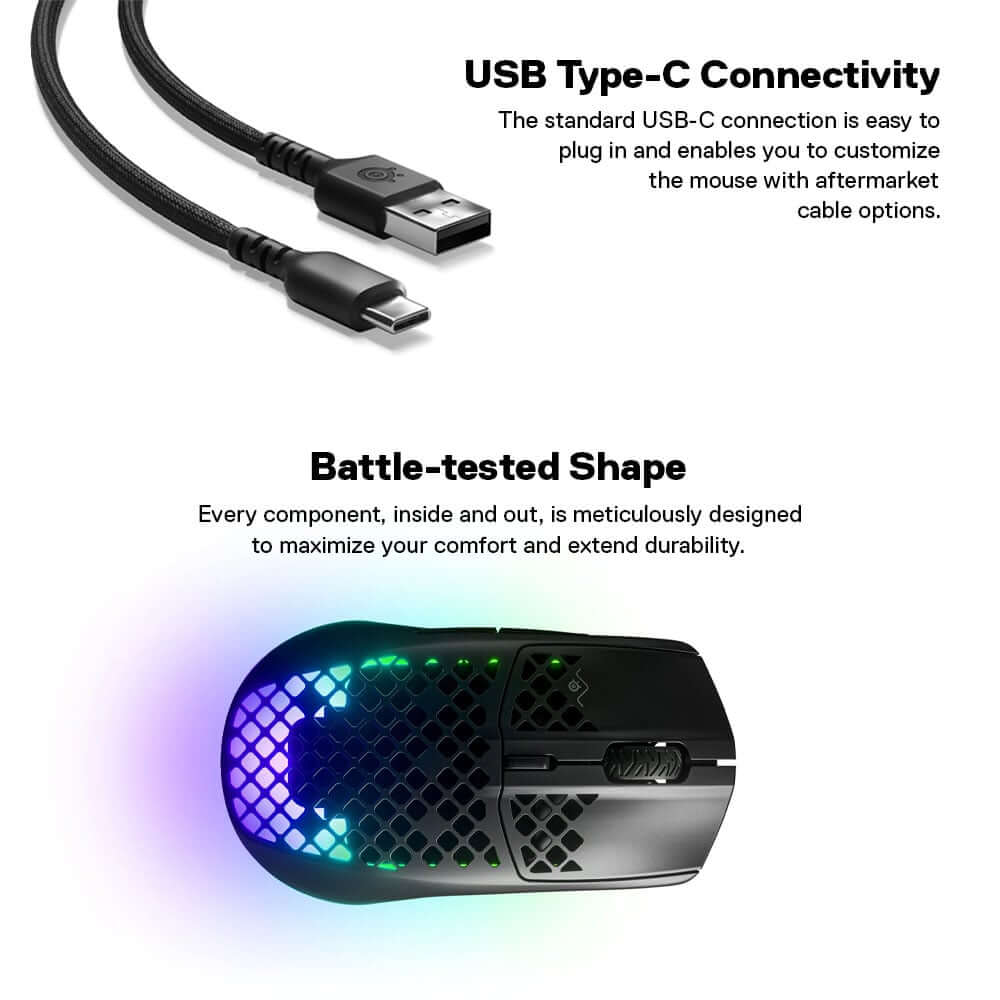 เมาส์เกมมิ่งไร้สาย SteelSeries Aerox 3 สีดำ_7