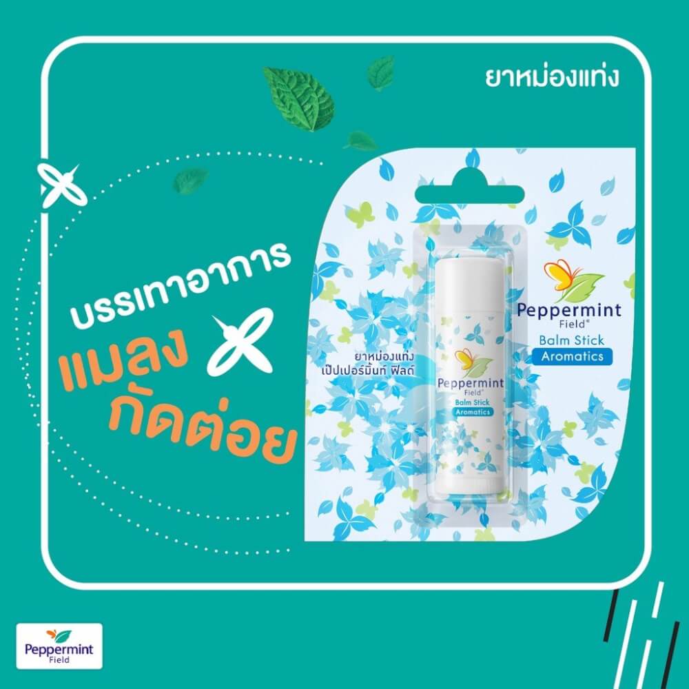 ยาหม่องแท่ง เป๊บเปอร์มิ้นท์ ฟิลด์ ขนาด 6 กรัม จำนวน 24 ชิ้น