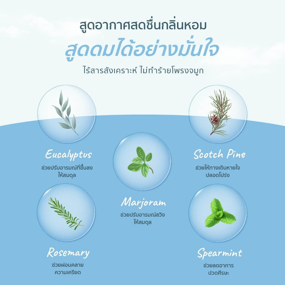 ลูกกลิ้งน้ำมันหอมระเหย สบายอารมณ์ กลิ่น BREATHE WELL 8 มล. จำนวน 1 ขวด