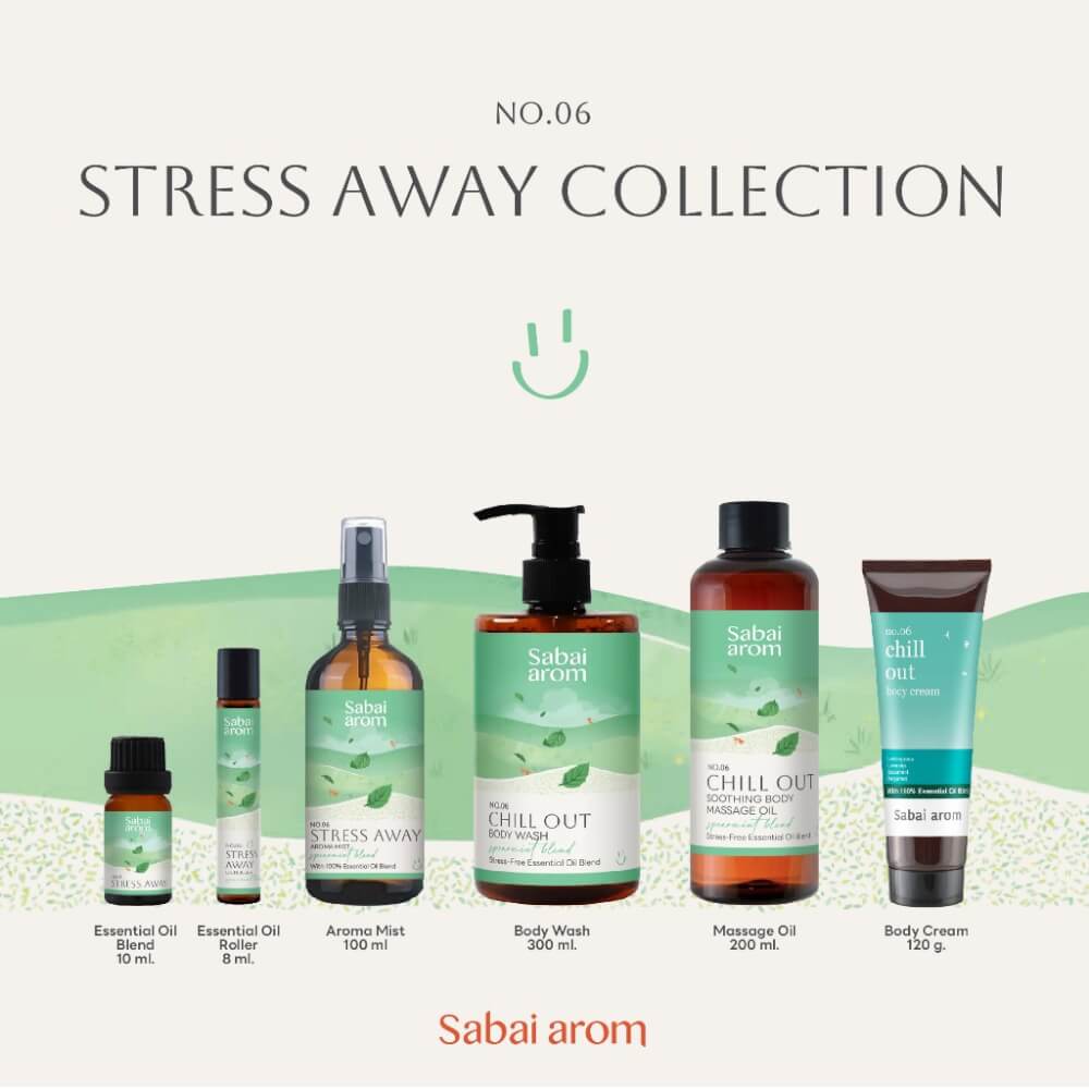 ลูกกลิ้งน้ำมันหอมระเหย สบายอารมณ์ กลิ่น STRESS AWAY 100 มล. (1 ขวด)_4