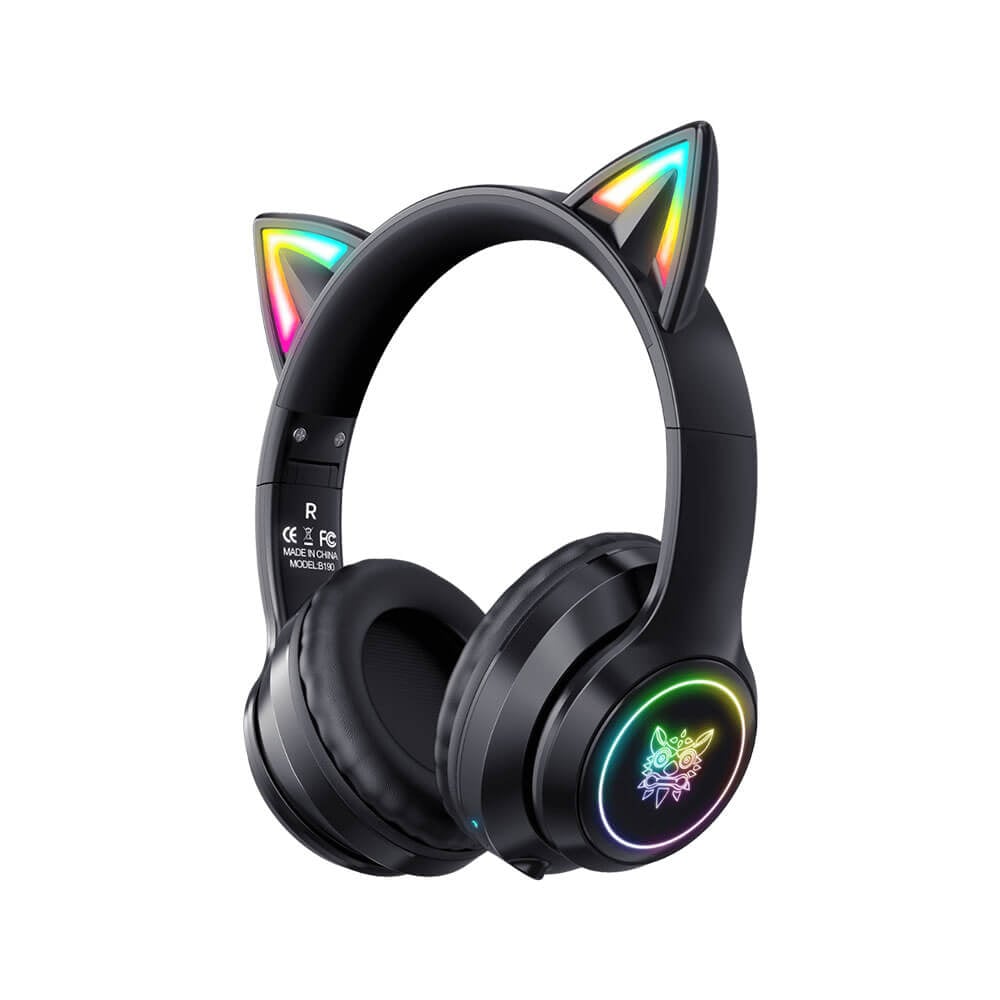 หูฟังเกมมิ่งไร้สาย ONIKUMA B90 RGB CAT EAR WIRELESS GAMING HEADSET - สีดำ_0