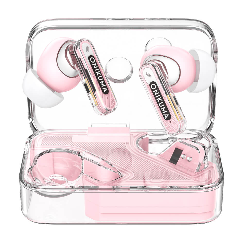 หูฟังเกมมิ่งไร้สาย ONIKUMA T5 IN-EAR BLUETOOTH EARPHONE - สีชมพู_0